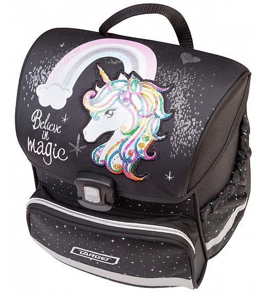 Trda šolska torba GT CLICK Rainbow unicorn 28036