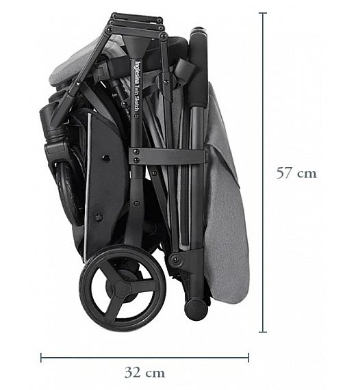 Dječja kolica za blizance Inglesina TWIN SKETCH Black Grey