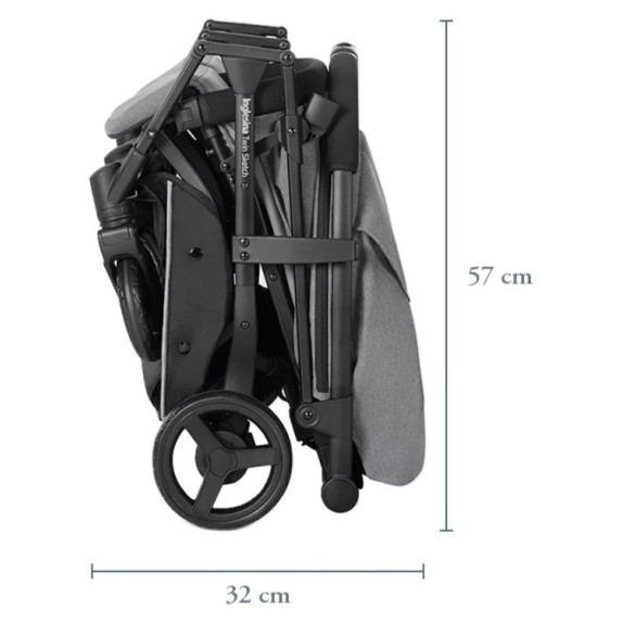 Otroški voziček za dvojčke Inglesina TWIN SKETCH Black Grey