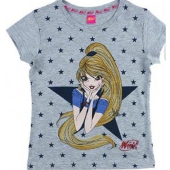 Majica kratek Winx Bloom v sivi barvi - 4 leta