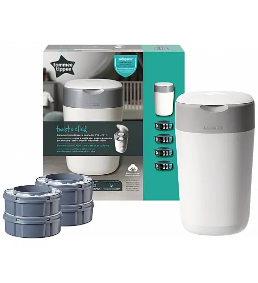 Sangenic kaseta s folijo za koš Twist&Click začetni set (koš + 4 kasete)