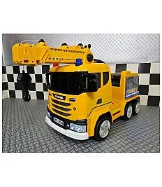 Kamion na akumulator Scania z žerjavom 12V žuti