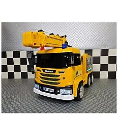 Kamion na akumulator Scania z žerjavom 12V žuti