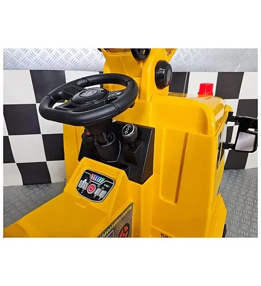 Kamion na akumulator Scania z žerjavom 12V rumen