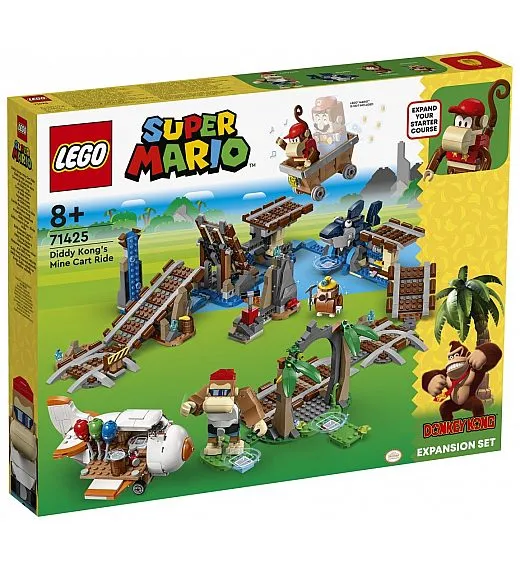 Lego kocke Super Mario 71425 Vožnja rudarskim kolicima Diddyja Konga – proširena staza