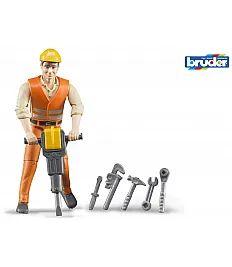 Bruder BW gradbeni delavec z dodatki 60020