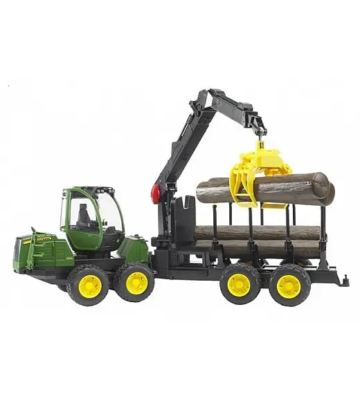 BRUDER traktor John Deere s utovarivačem i prikolicom za drva 02133