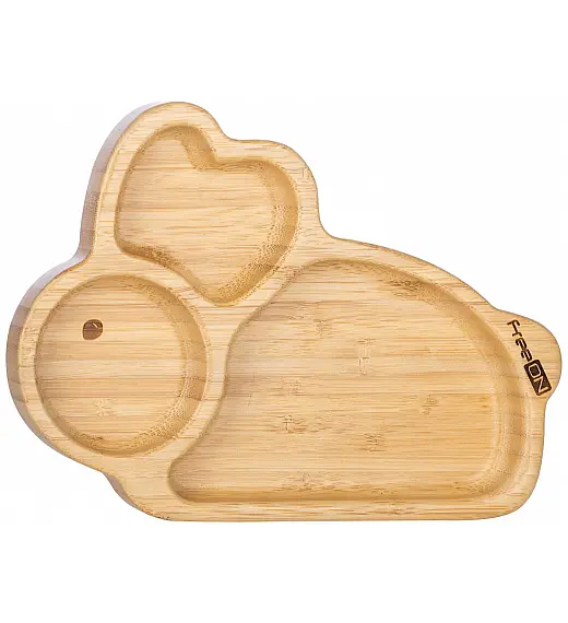 FreeON krožnik bambusov s priseskom bunny brown