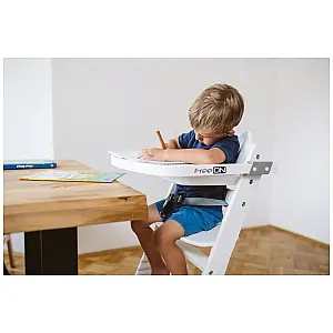 Lesen stolček za hranjenje s pladnjem MOON, bel