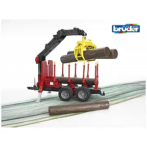 Bruder prikolica za nalaganje + 4 hlodi 43 cm 02252