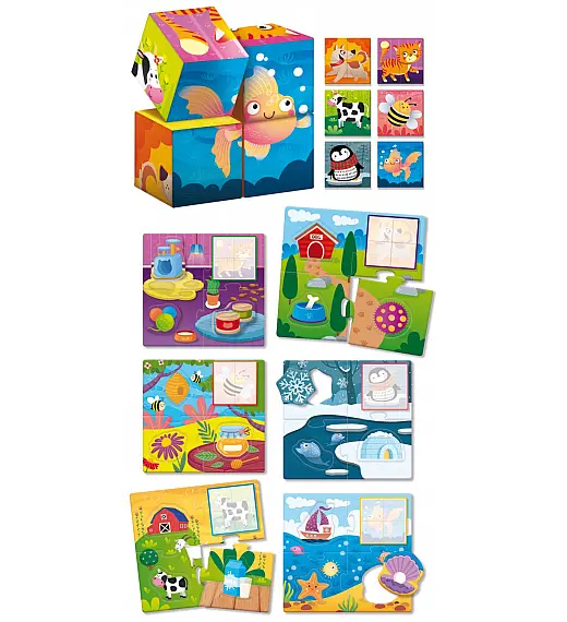 Lisciani Montessori Wood logika i kocke 2u1, 48 dijelova 96879