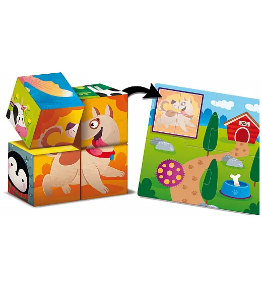 Lisciani Montessori Wood logika i kocke 2u1, 48 dijelova 96879