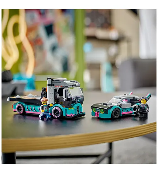 Lego kocke City Dirkalni avto in tovornjak za prevoz avtomobilov 60406