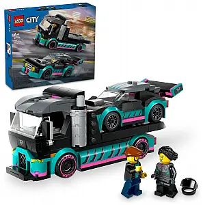 Lego kocke City Dirkalni avto in tovornjak za prevoz avtomobilov 60406