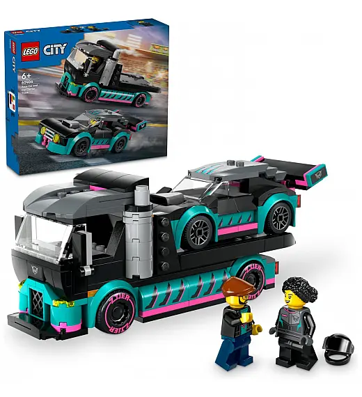 Lego kocke City Dirkalni avto in tovornjak za prevoz avtomobilov 60406