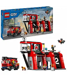 Lego kocke City Gasilska postaja z gasilskim vozilom 60414