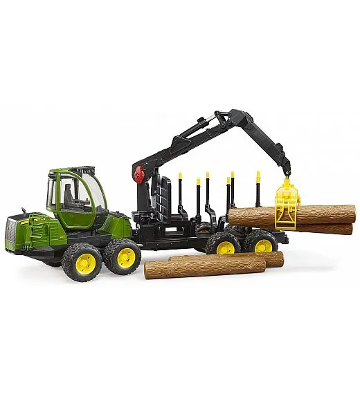 BRUDER traktor John Deere s utovarivačem i prikolicom za drva 02133