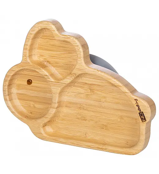 FreeON krožnik bambusov s priseskom bunny brown