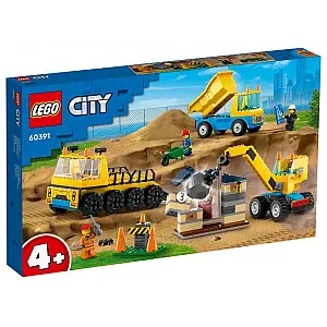 Kocke City Građevinski kamioni i kran s kuglom za rušenje 60391