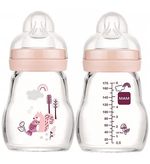 MAM staklena bočica 170ml 0+mj sort 638046 MAM
