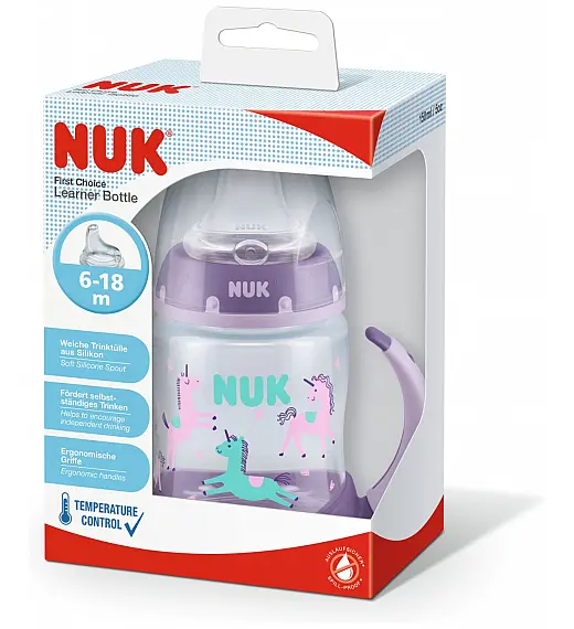 Nuk lonček FC z vgrajenim temp. indokatorjem, silikon, 150 ml multicolor NUK