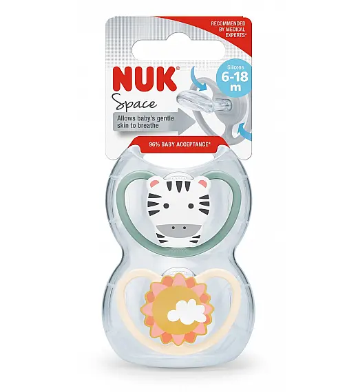 Nuk duda varalica - silikon Space s2 (6-18), 2 kom/kut NUK
