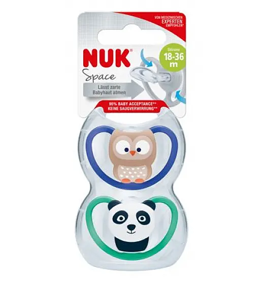 Nuk tolažilna duda - silikon Space s3 (18-36), 2 kos/box NUK