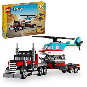 Kocke Creator Ploščadni tovornjak s helikopterjem 31146