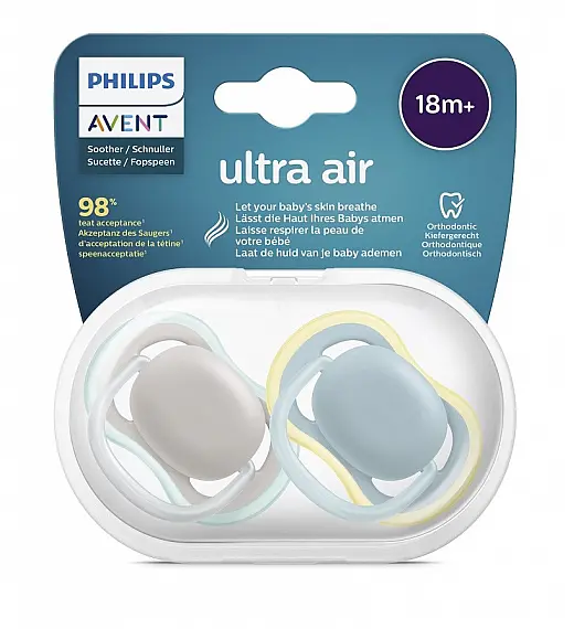 Avent SCF349/01 tolažilna duda - silikon , 18m+, m, neutral, 2/1 Ultra air Avent