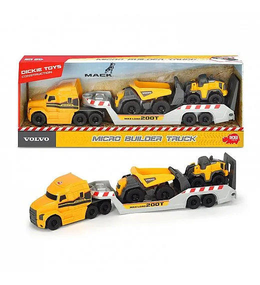 Dickie tovornjak Mack + 2 gradbeni vozili Volvo DIckie