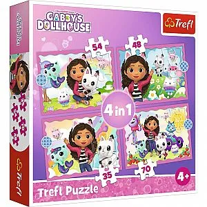 Trefl 4v1-35, 48, 54, 70 -delna sestavljanka Gabby's Dollhouse 34620