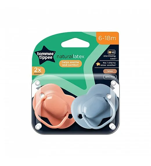 Tommee Tippee tolažilna duda - lateks , cherry, 6-18m, 2/1 433533 Tommee Tippee