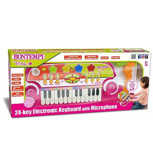 Bontempi klaviature z mikrofonom roza 122972 BONTEMPI