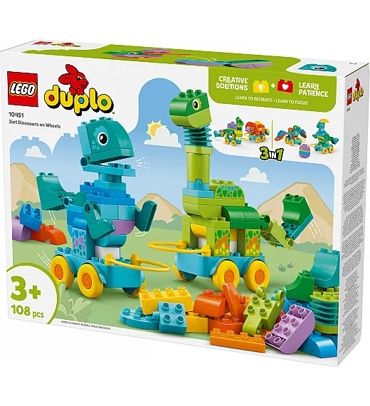 Kocke Duplo Dinozavri na kolesih 3v1 10451 Lego