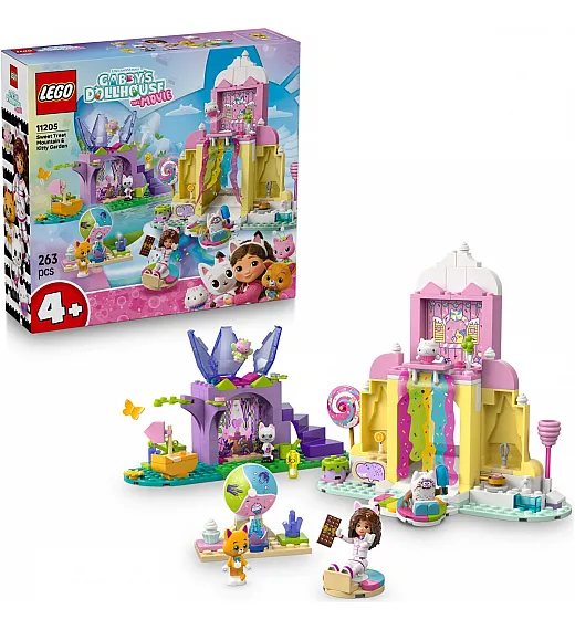 Kocke Gabby's Dollhouse Gora posladkov in Kittyjin vrt 11205 Lego