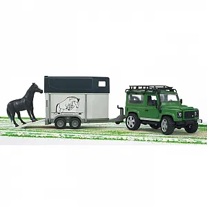 Bruder jeep Land Rover s prikolico in konjem