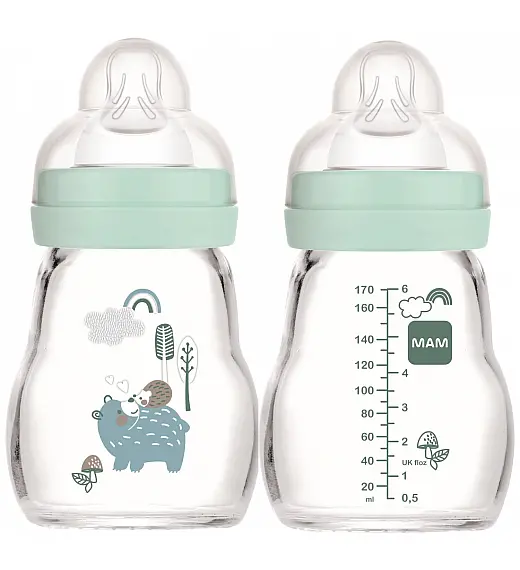 MAM staklena bočica 170ml 0+mj sort 638046 MAM