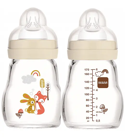 MAM staklena bočica 170ml 0+mj sort 638046 MAM