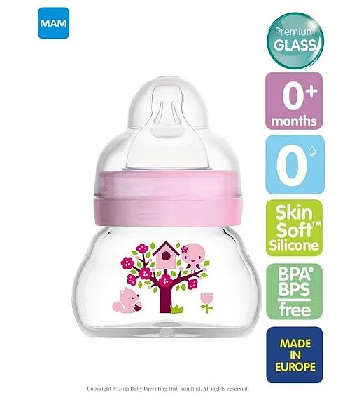 MAM staklena bočica 90 ml 0+mj sort 800689 MAM