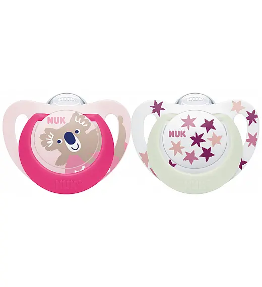 Nuk duda varalica  - silikon Star Day & Night 6-18 m, 2/1