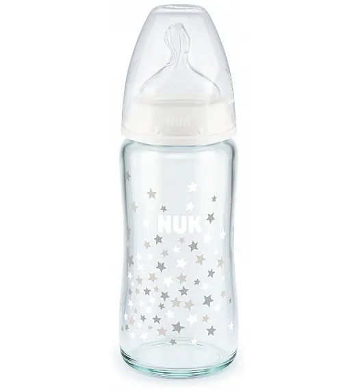 Steklenička steklena First Choice+ 240 ml, 0-6 m