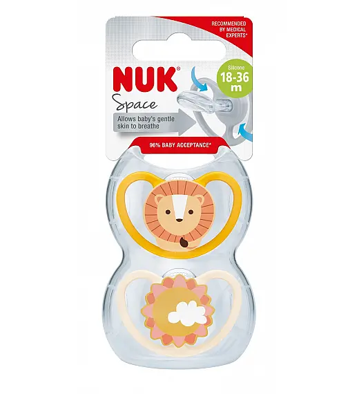 Nuk tolažilna duda - silikon Space s3 (18-36), 2 kos/box NUK