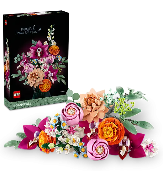 LEGO® Botanicals 10342 Čudovit šopek z rožnatimi cvetovi Lego