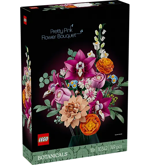 LEGO® Botanicals 10342 Čudovit šopek z rožnatimi cvetovi Lego