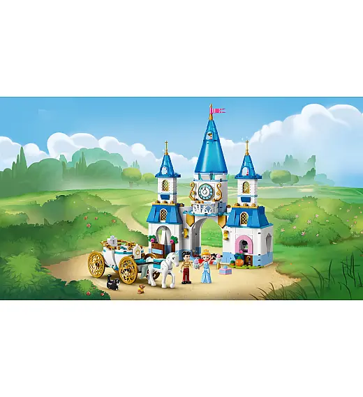 Lego® Disney Princess™ 43275 Pepelkin grad in kočija s konjsko vprego Lego