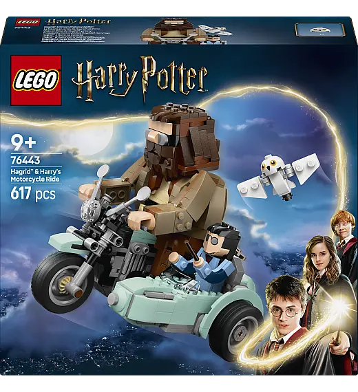 Kocke Harry Potter Hagridova™ in Harryjeva vožnja z motornim kolesom 76343 Lego