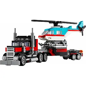 Kocke Creator Ploščadni tovornjak s helikopterjem 31146