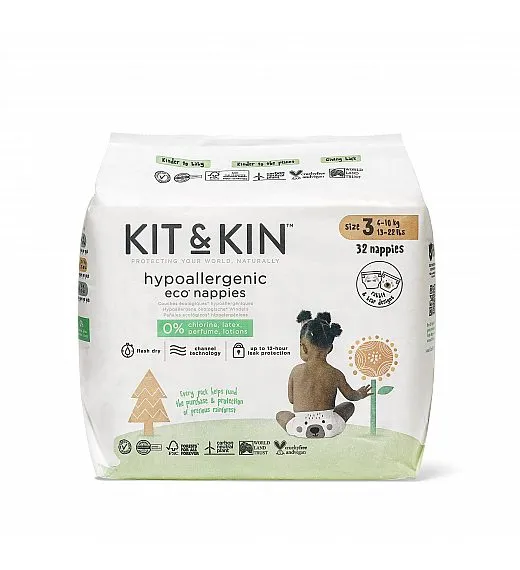 Kit&Kin plenice velikost 3, (6-10 kg) 32 kos kos 54134N Kit&Kin