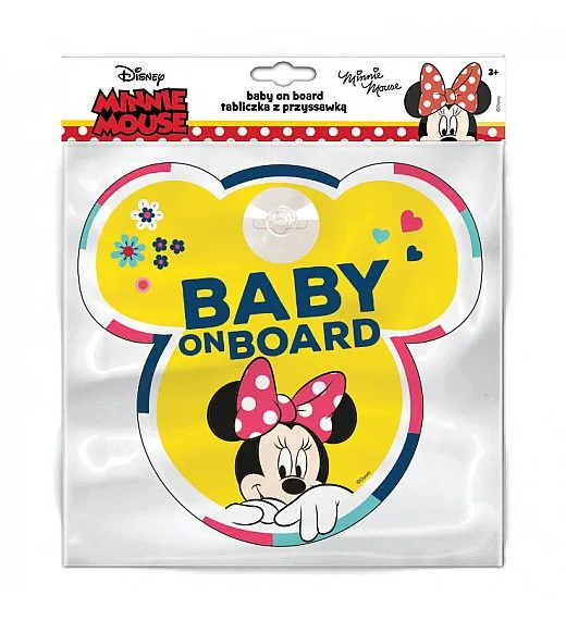 Znak za avto otrok v avtu Minnie 20 x 16 cm yellow Seven