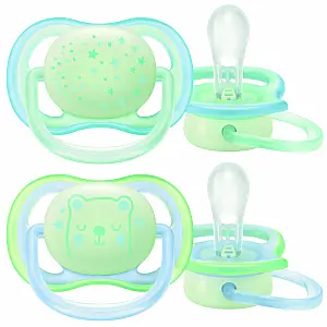 Avent SCF376/01 tolažilna duda - silikon sil. 18+m, neutral, nočna, 2/1 Ultra air